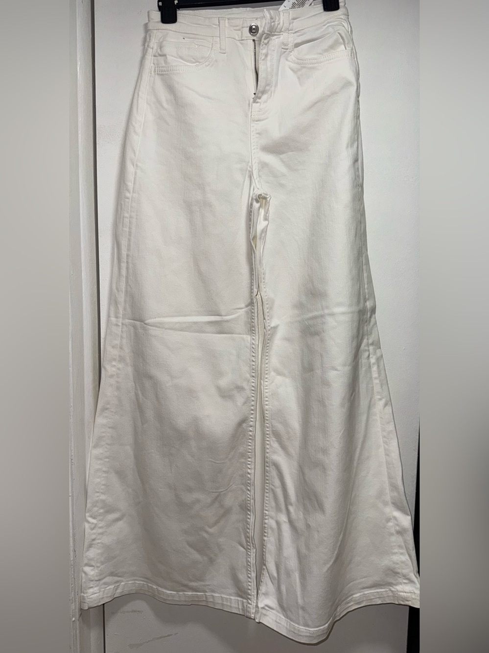 Liu Jo White Front-Zip wide leg jeans